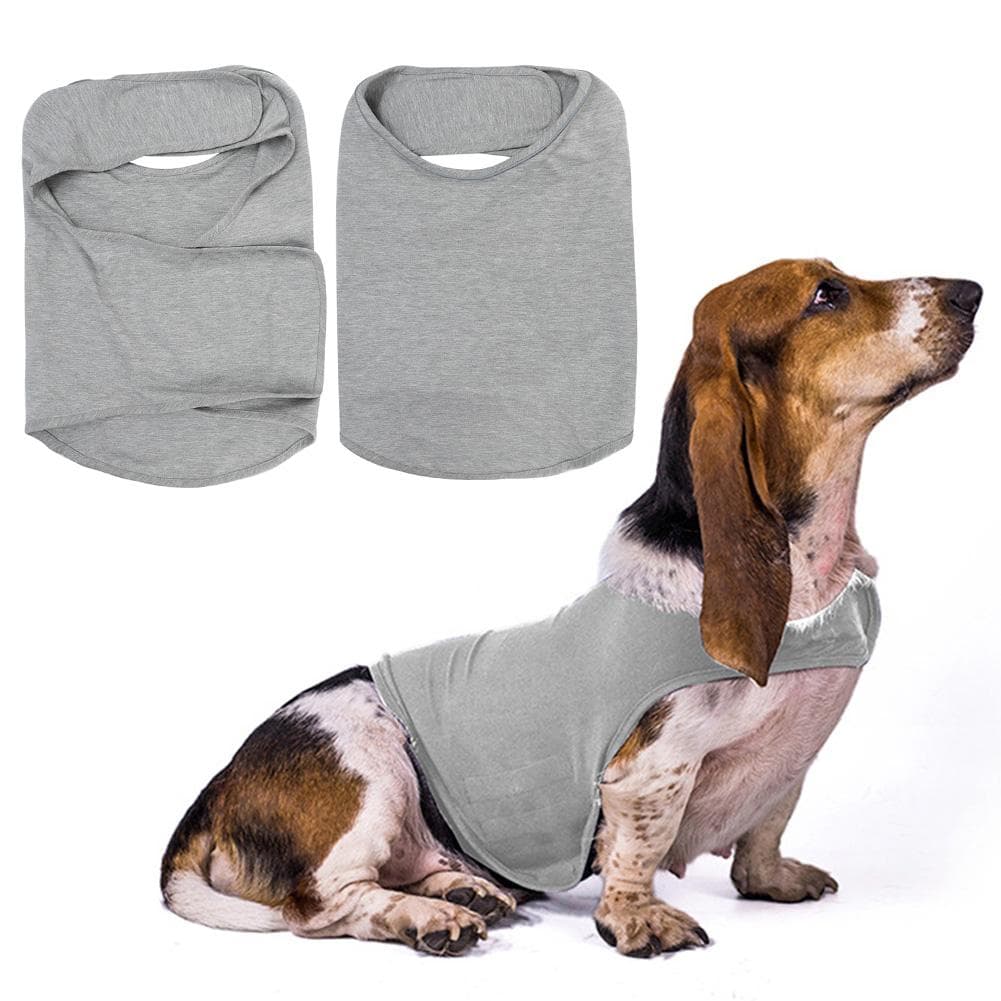 Pet Dog Anti Anxiety Jacket Keep Calm Stress Relief Clothes with Hook&loop Back Reflective S(for 2-4kg)