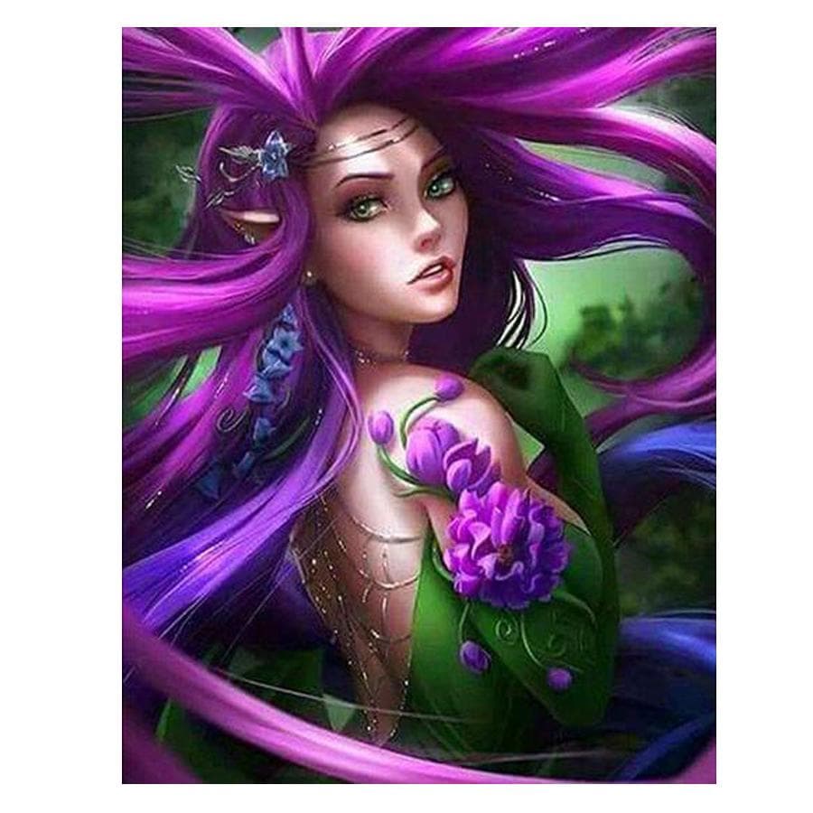 diamond painting cross stitch Flowers Fairy elves full drill Diamond Embroidery 20X30CM