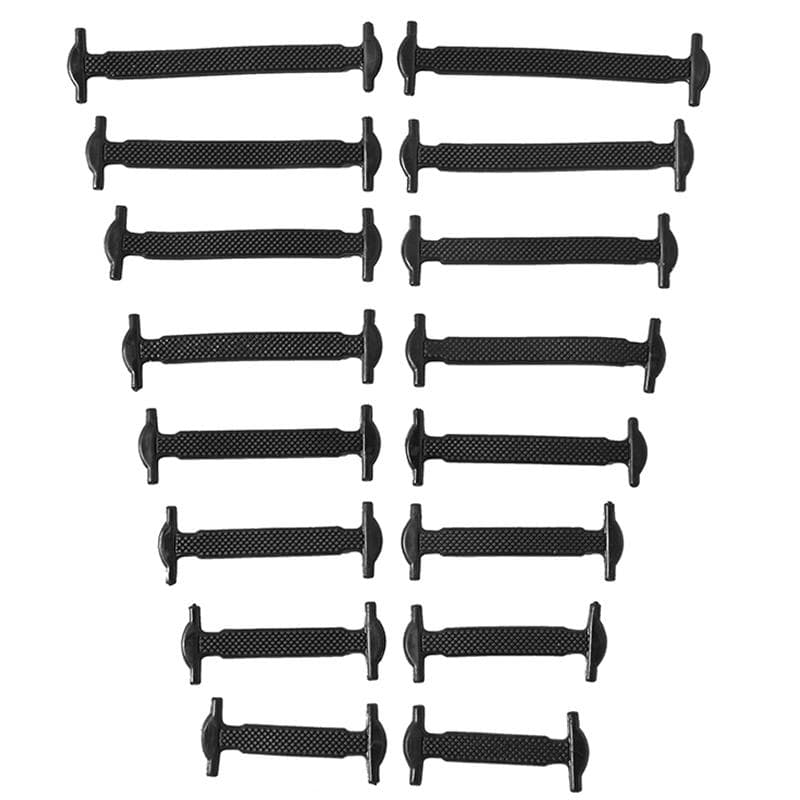 16Pcs/lot Silicone Shoelaces No Tie Shoelaces 12 colors Elastic Lace Shoelace Creative Lazy Silicone Laces Rubber Lace black