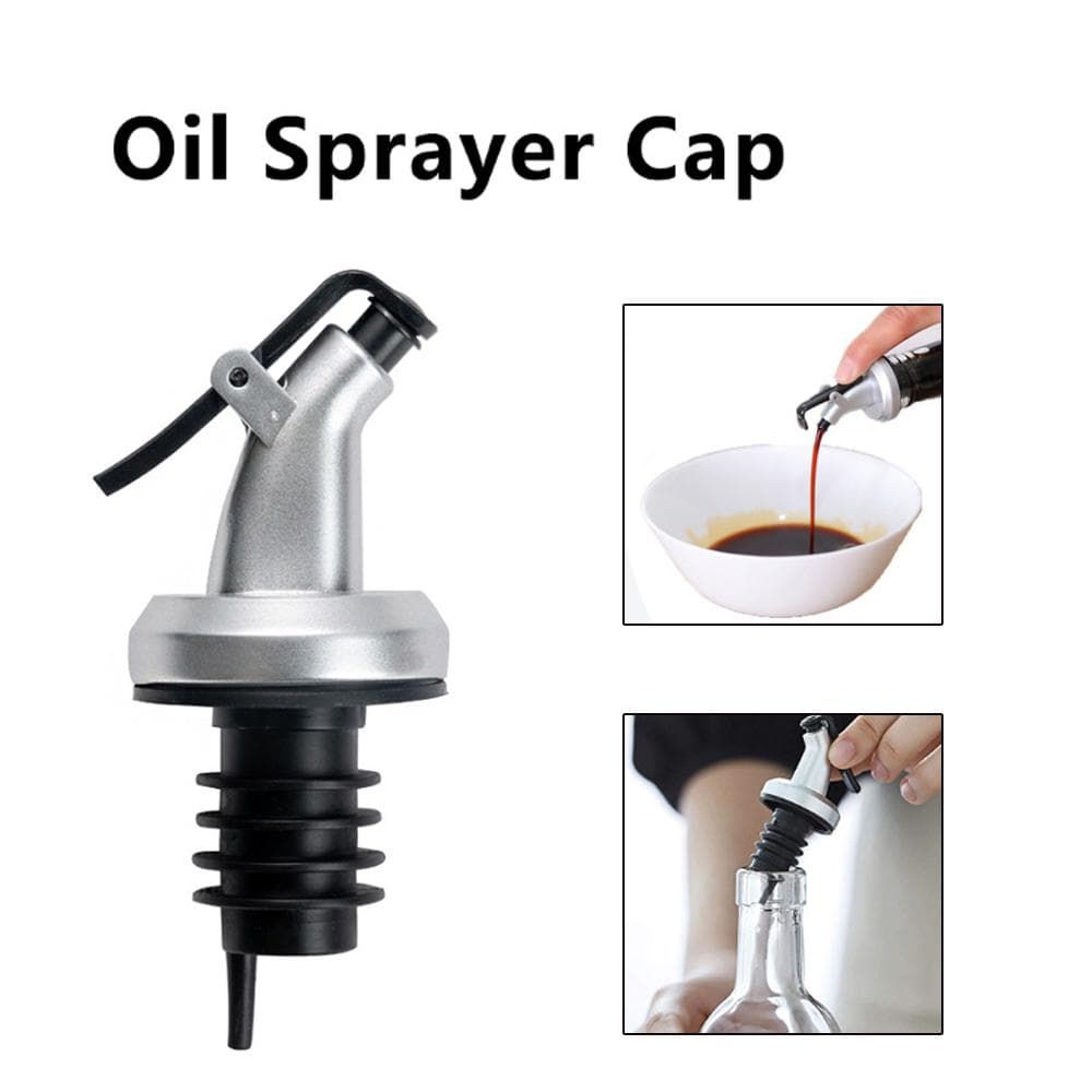 Bottle Pourer Oil Sprayer Cap Spout Liquor Dispenser for Olive Oil Vinegar Bottle Pourers Spouts silver