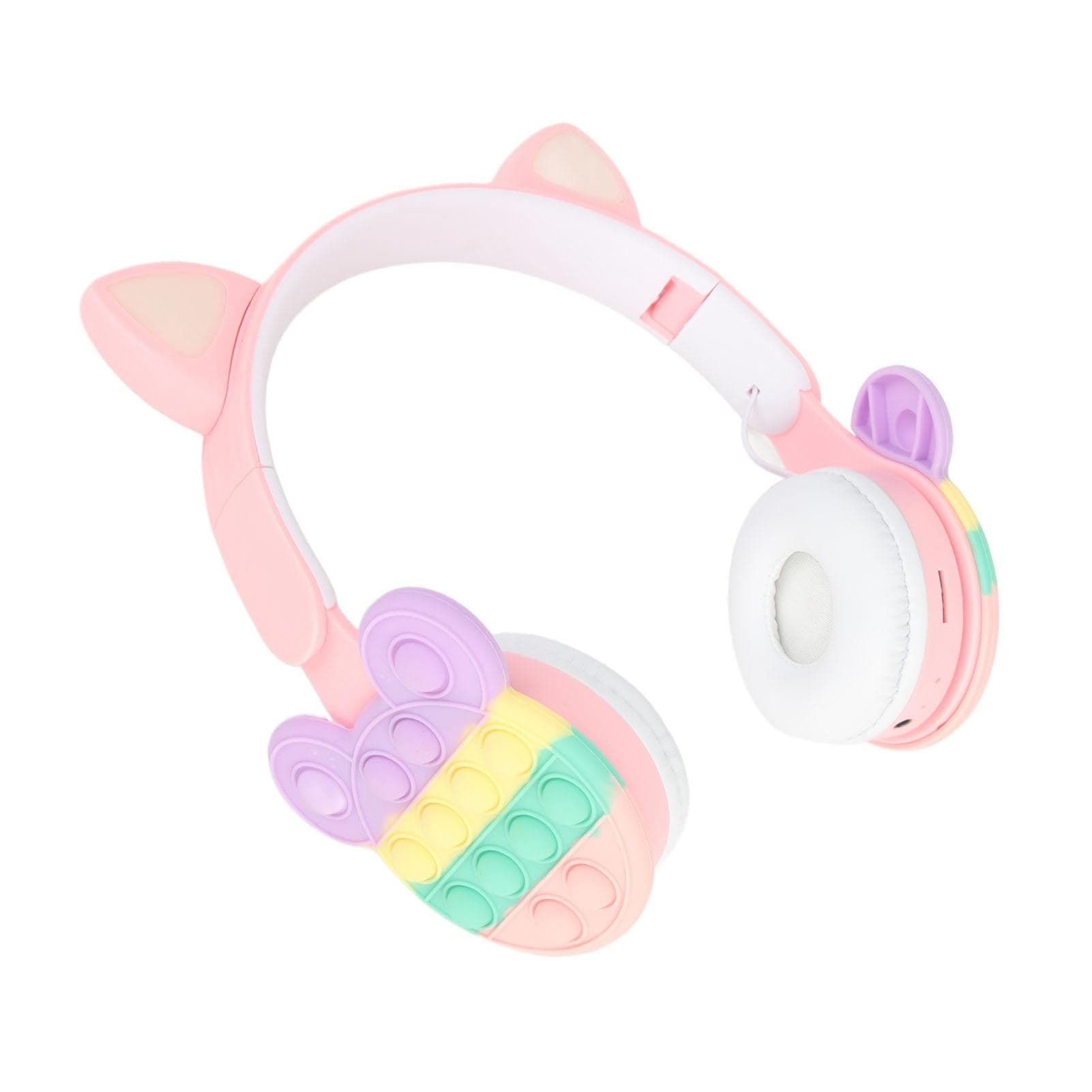 Bluetooth Cat Ear Headphones Fashionable Light Up Wireless Headset for Mobile Phones PC Tablet