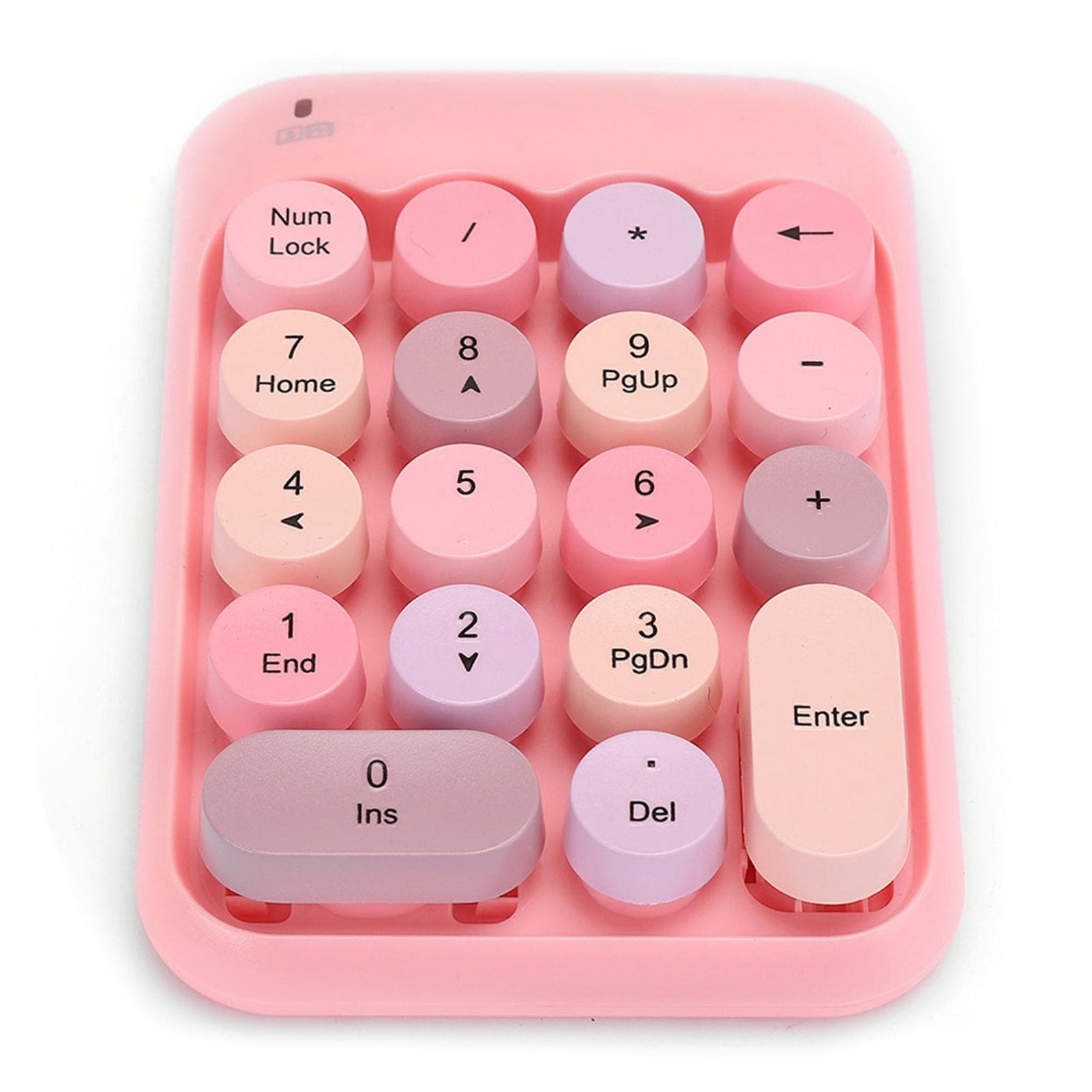 Mini 2.4G Wireless Numeric Keypad Vintage Colorful Round Cap Num Keyboard Waterproof 18-Keys for