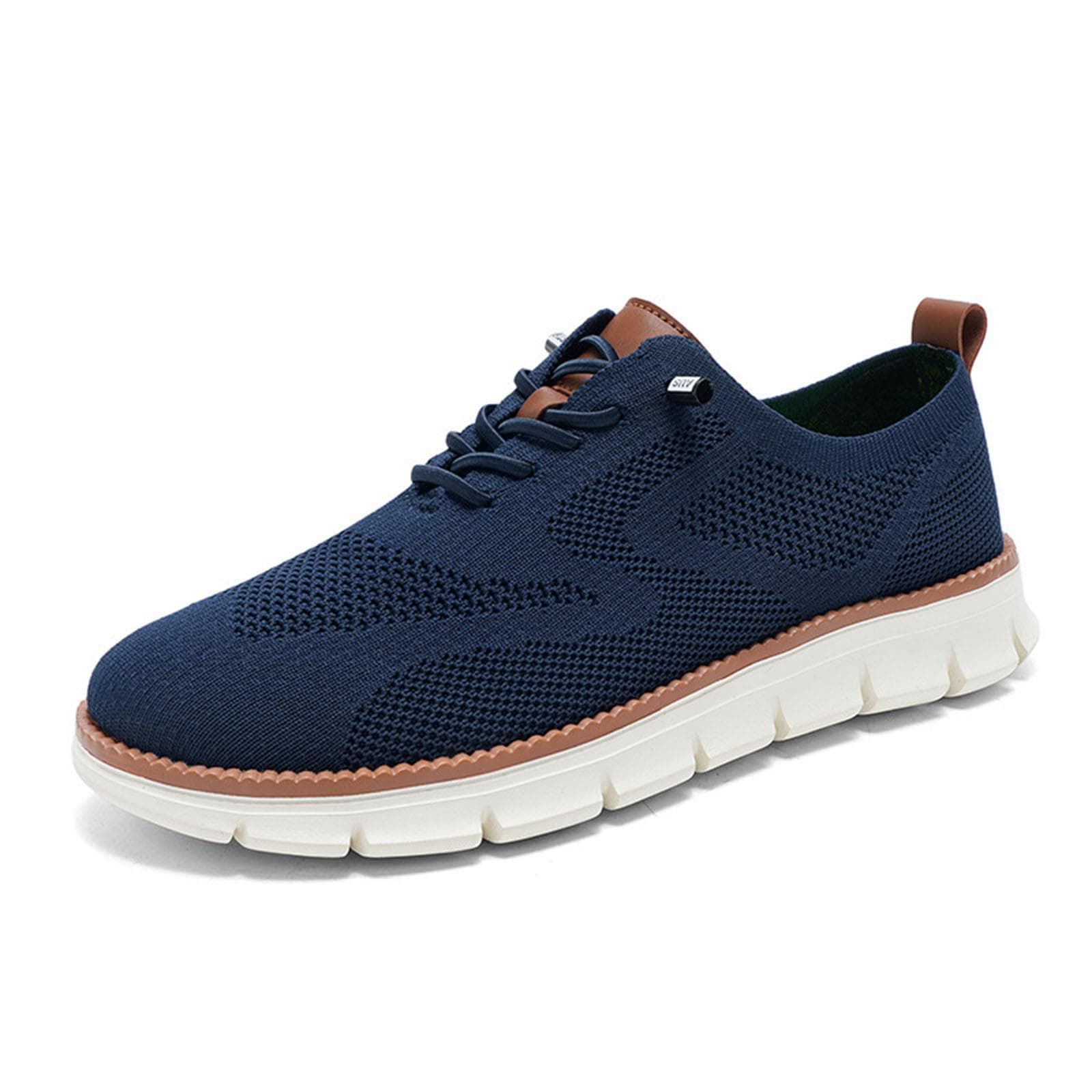 Mens Wearbreeze Shoes Walking Ultra Comfortable Breeze Shoes For Men Non Slip Mesh Breathable hole Dress Sneakers Business Shoes 40 blue