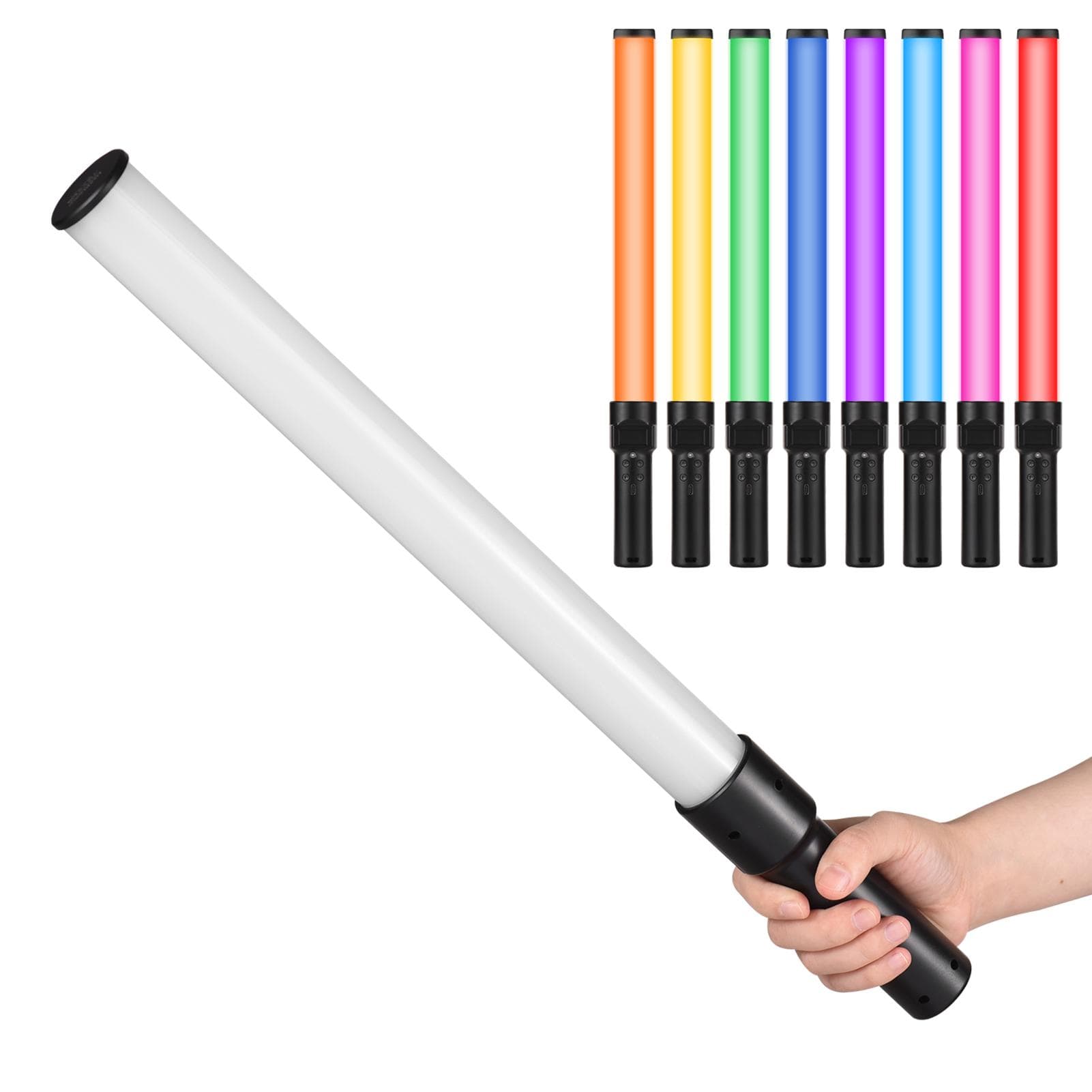 Andoer D2 Handheld RGB Light Tube LED Video Light Wand 2500K/5500K/8500K Dimmable 7 Colorful Light black