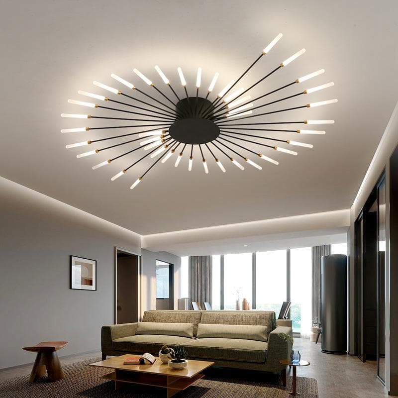 Fireworks Led Chandelier for Living Room Bedroom Home Chandelier Modern Led Ceiling Chandelier Lamp Lighting Chandelier 42 heads black