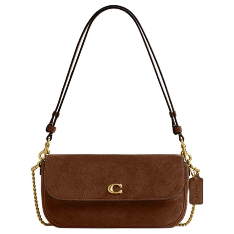 Coach Brook 23 Suede Leather Shoulder Bag Women shoulder bag Brass Warm-Brown CDD05-B4WBR Basic Set (Bag+Dust Bag)