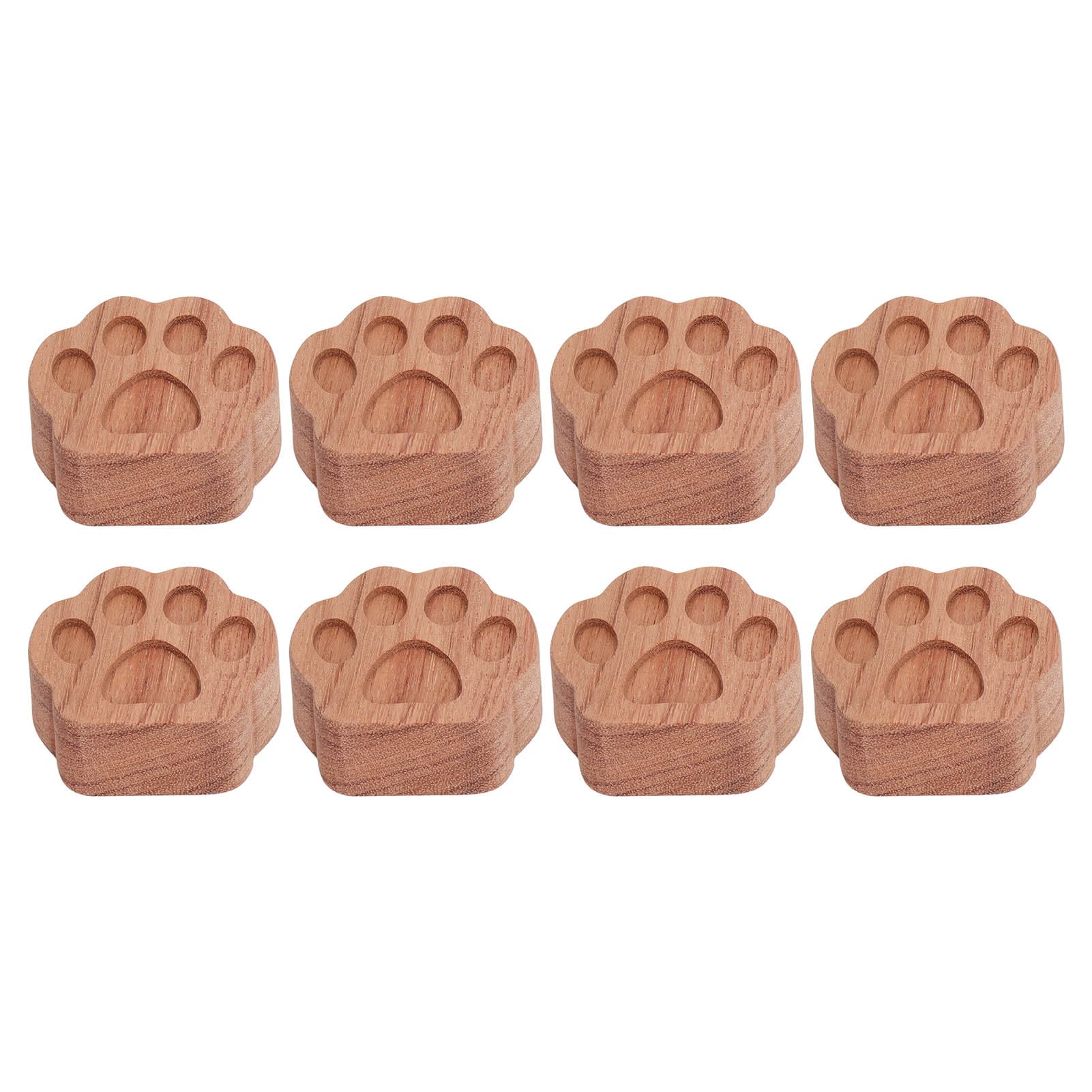 8pcs Essential Oil Car Diffuser Cat Paw Shape Simple Compact Rosewood Material Natural Style Aroma