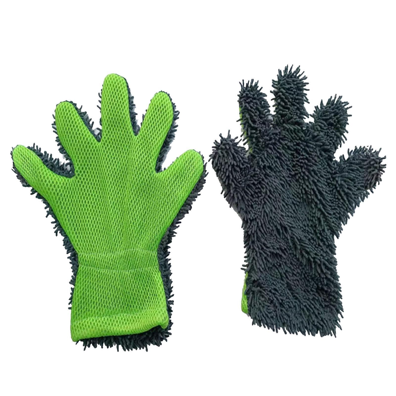 Car Cleaning Gloves Microfiber Multifunctional Five Finger Washing Mitts for Interior and Exterior