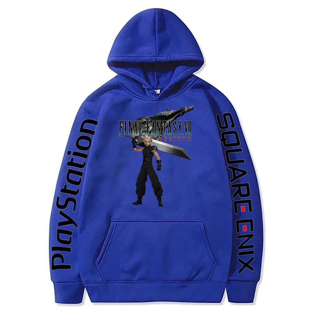 Cloud Strife Buster Sword Hoodies Final Fantasy VII Rebirth Pullovers Hot Game Harajuku Aesthetic Sweatshirts Unisex High Street Tops L