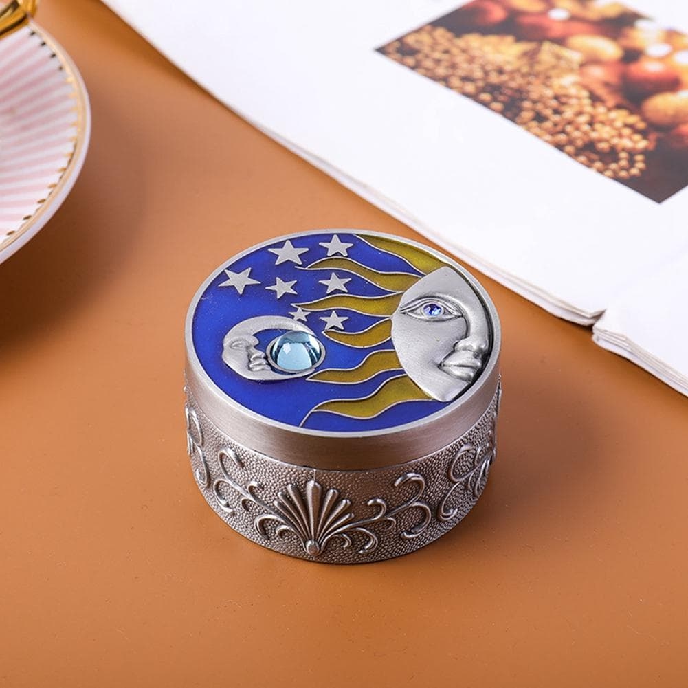 Vintage Jewelry Storage Box Case Craft Gift Ornament Trinket Storage BoxTin Color