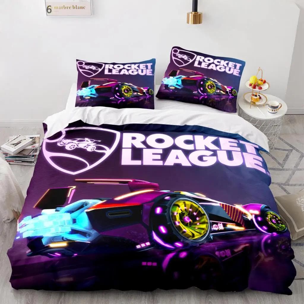 Rocket League Bedding Set Bedspread Single Twin Full Queen King Size Car Rocket League Bed Set Children's Bedroom Duvetcover 218x177cm 86x70in