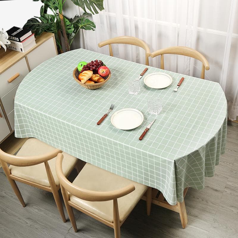 Oval Tablecloth Waterproof Oil Proof Pvc Table Cover case Decorative Dining Table Coffee Shop Wedding Decor Nice Table Cover 80x120cm 1pcs