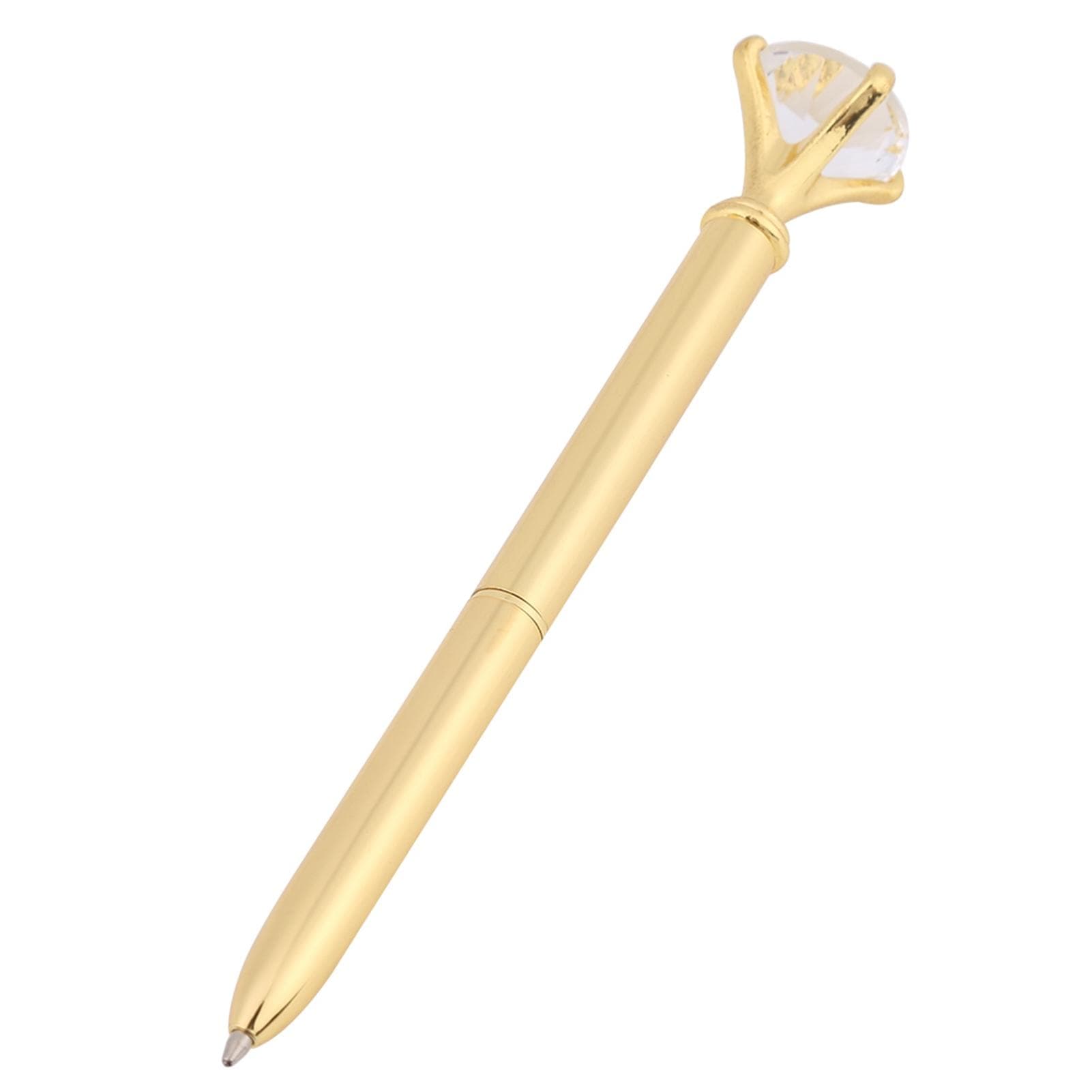 Metal Ballpoint Pen with Rhinestone Decoration Gift Stationery Office Supplies (Silver)