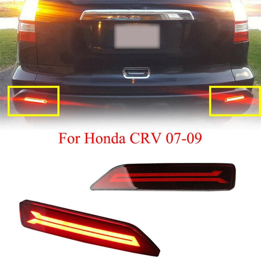 2x LED Rear Bumper Reflector Light Brake Lamp For Honda CRV 2007-09 City 2012-14