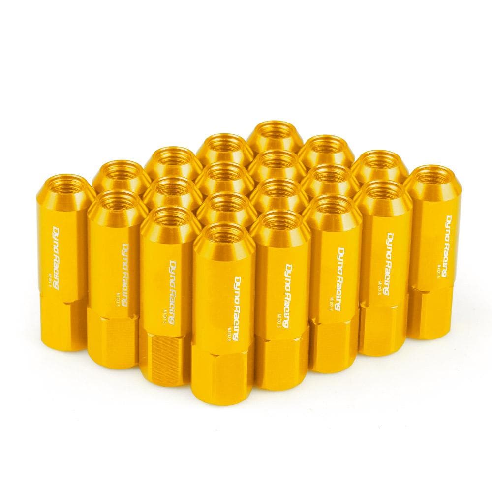 Dynoracing 60MM M12*1.5 Wheel Nuts New 20PCS Racing Lug Wheel Nuts Screw Aluminum Lug Nut M12X1.5 gold