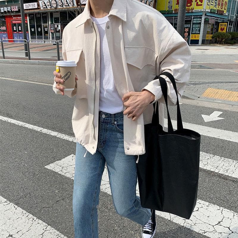 Work Jacket Men's Autumn New Korean Version Trendy Casual Japanese Retro All-match Lapel Jacket 2XL