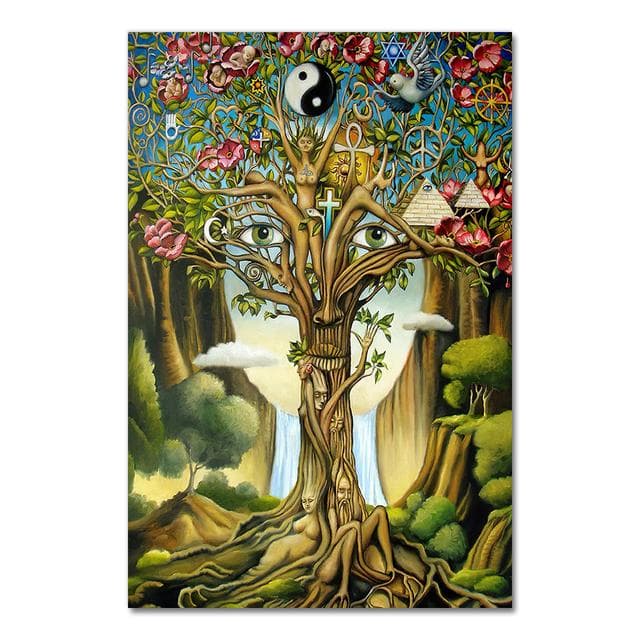 Alex Grey Psychedelic Trippy Tree Life Modular Pictures Modern Home Decoration Wall Art Canvas Prints Painting Bedroom Poster No Frame 50*80cm