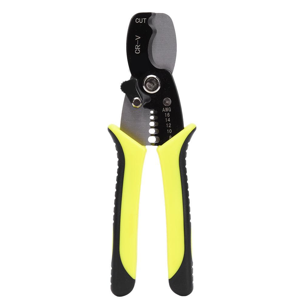 8in Wire Stripper Yellow CR V Chrome Vanadium Steel Multifunctional Plastic Handle Electrician