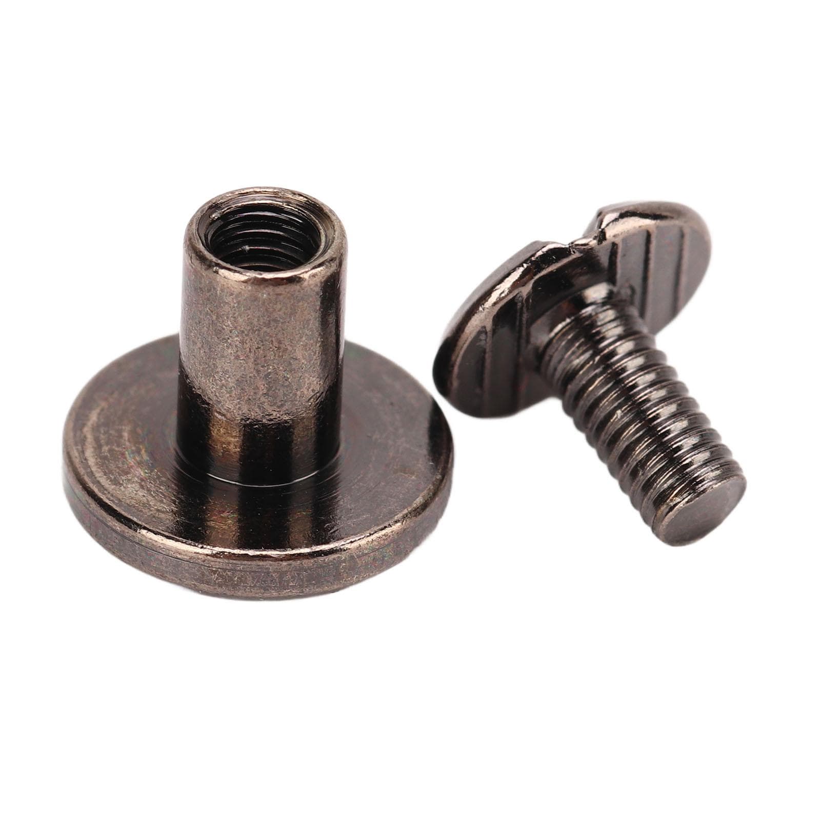 200 Sets Chicago Screws 9.5x8mm DIY Uniform Coating Brass Leather Screw Rivets Round Head Copper black