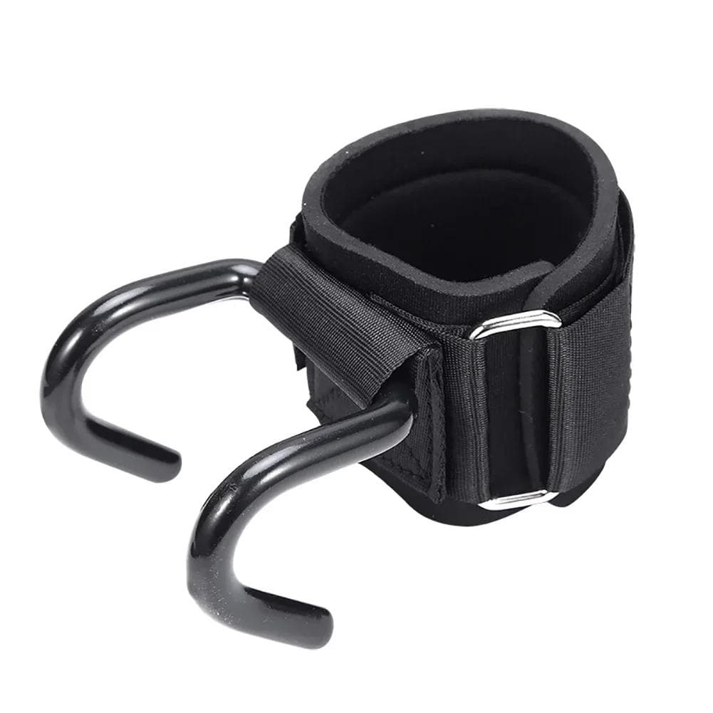 Adjustable Strong Steel Hook Grips Straps Weight Lifting Strength Training Gym Fitness Black Wrist Support Lift Straps black