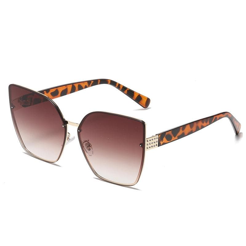 New Personality Large Frame Cat-eye Sunglasses Trendy European American Ladies Fashion Oversized Stylish Shades
