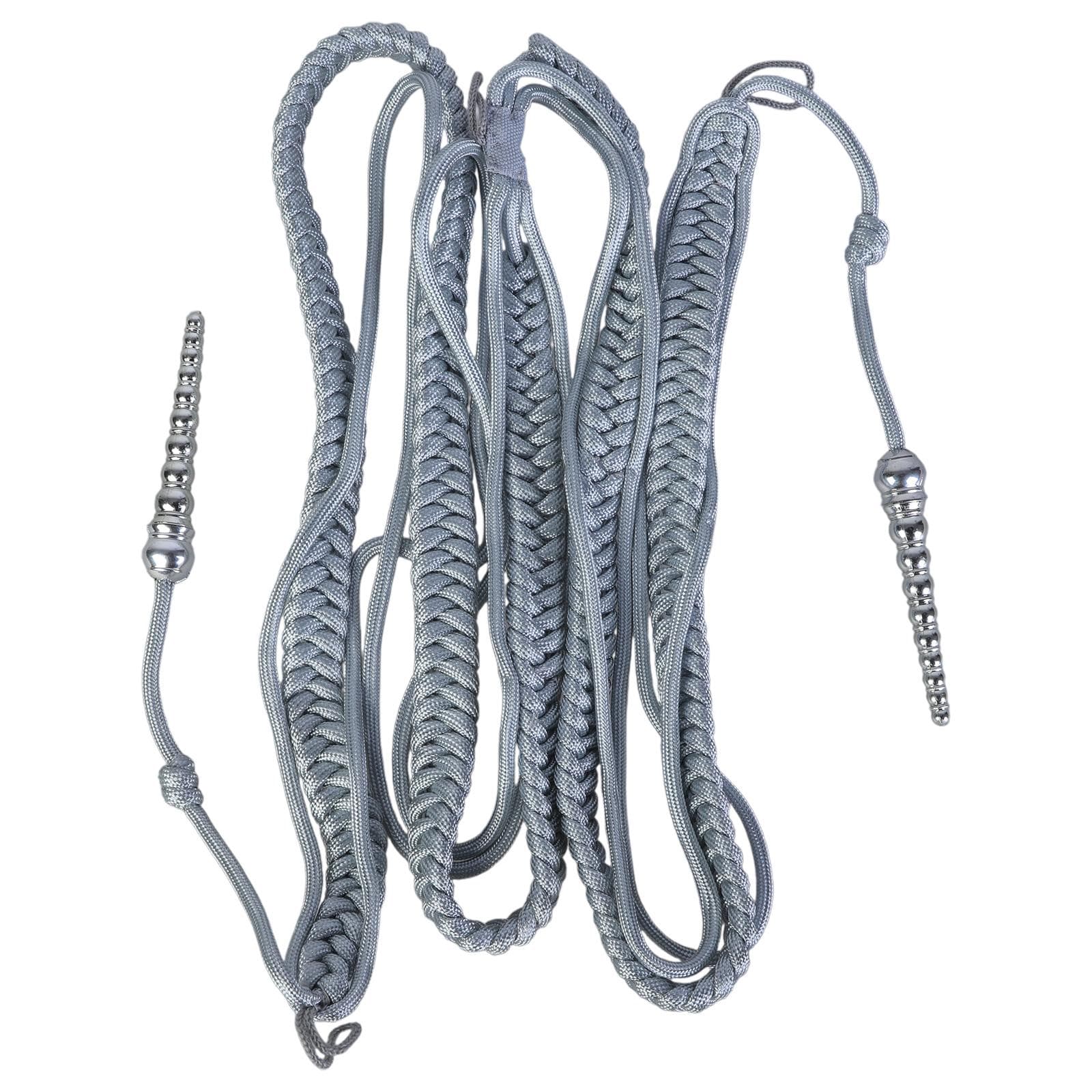 Aiguillette Shoulder CordTraditional Braided Shoulder Badge Uniform Cosplay Accessory Costume DIY Clothing Decorations grey