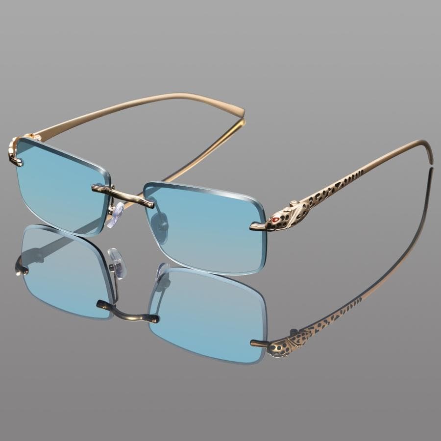 Fashion Rimless Rectangle Sunglasses Women Gradient Y2K Sun Glasses Shades Men UV400 Protection