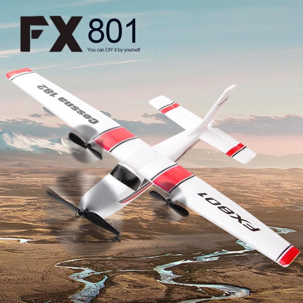 FX801 Airplane Cessna 182 2.4GHz 2CH RC Airplane Aircraft Outdoor Flight white