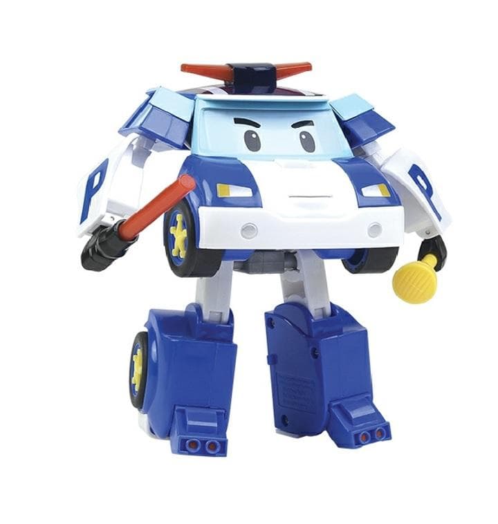 Origin Korea Model - Robocar Poli Transformer Deluxe 4pcs (POLI + ROY + AMBER + HELLY) Robot Toy by Academy 18. X 16.5 X 13 cm