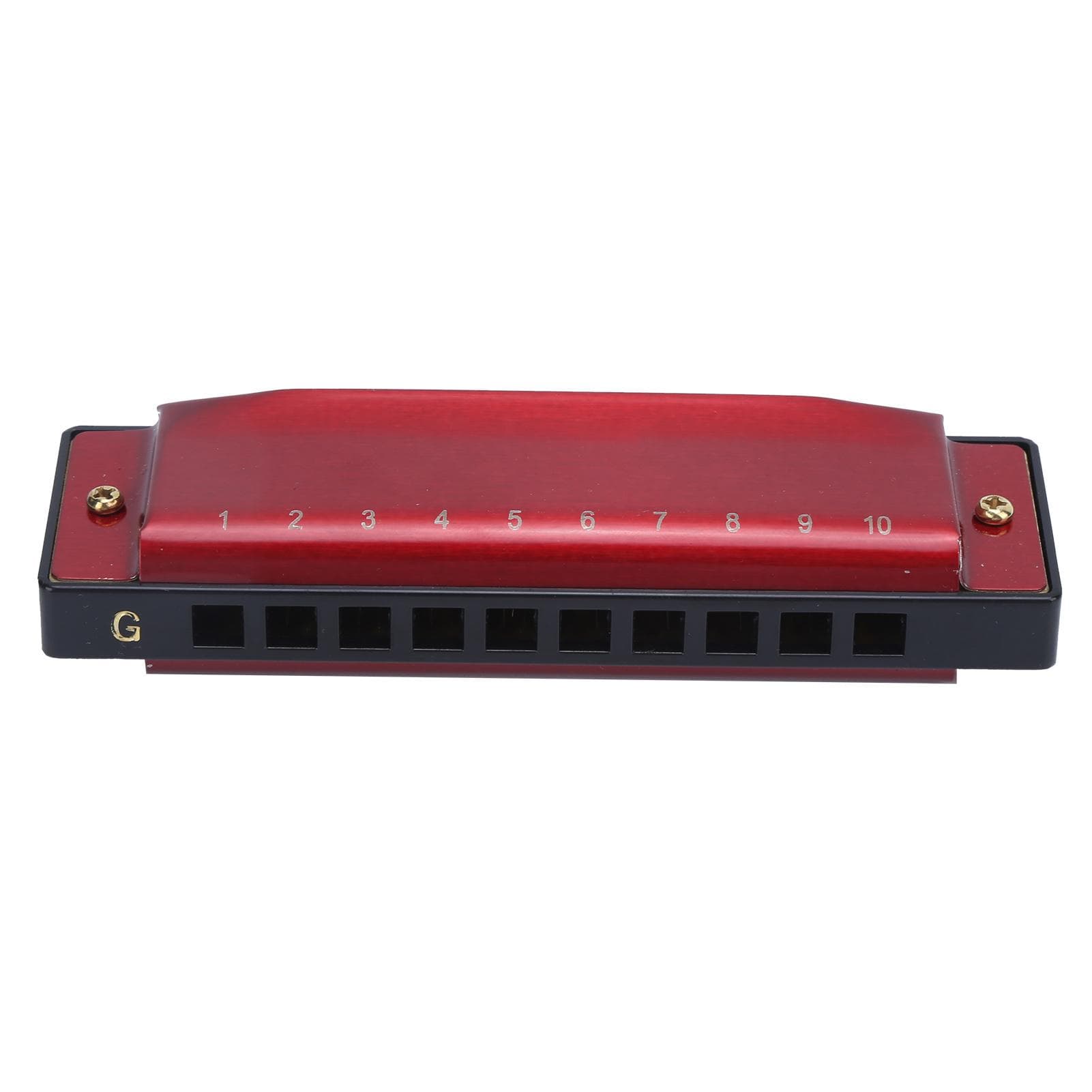 Harmonica 10 Hole 20 Tone G Key Playing Mouth Organ Wind Musical Instrument with Box ClothSilver red
