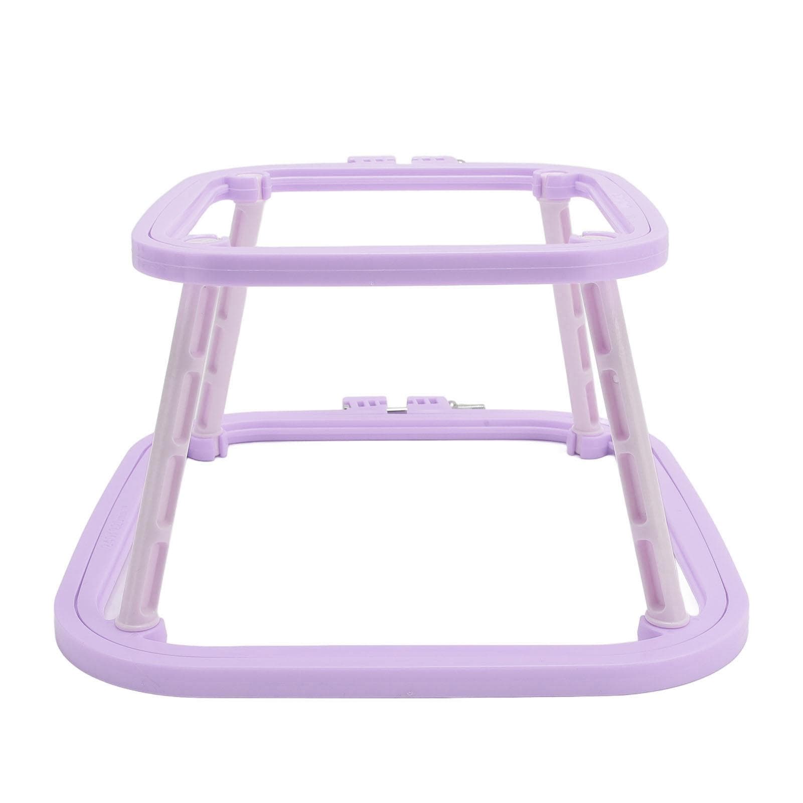 Double Layer Embroidery Hoop Tabletop Needlework Frame Holder with Needle for Craft Projects Nordic light purple