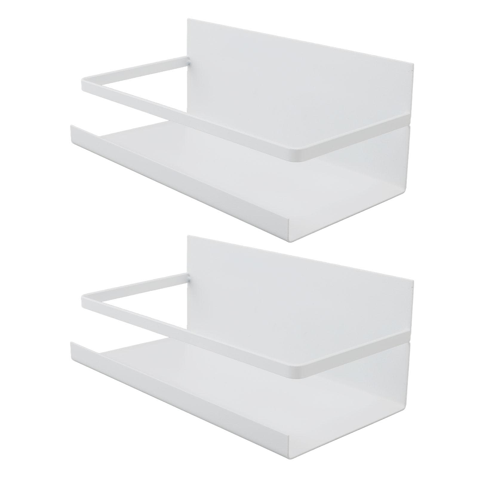 2PCS Kitchen Fridge Magnet Shelf Iron Space Saving Multipurpose Magnetic Spice Rack Organizer for white