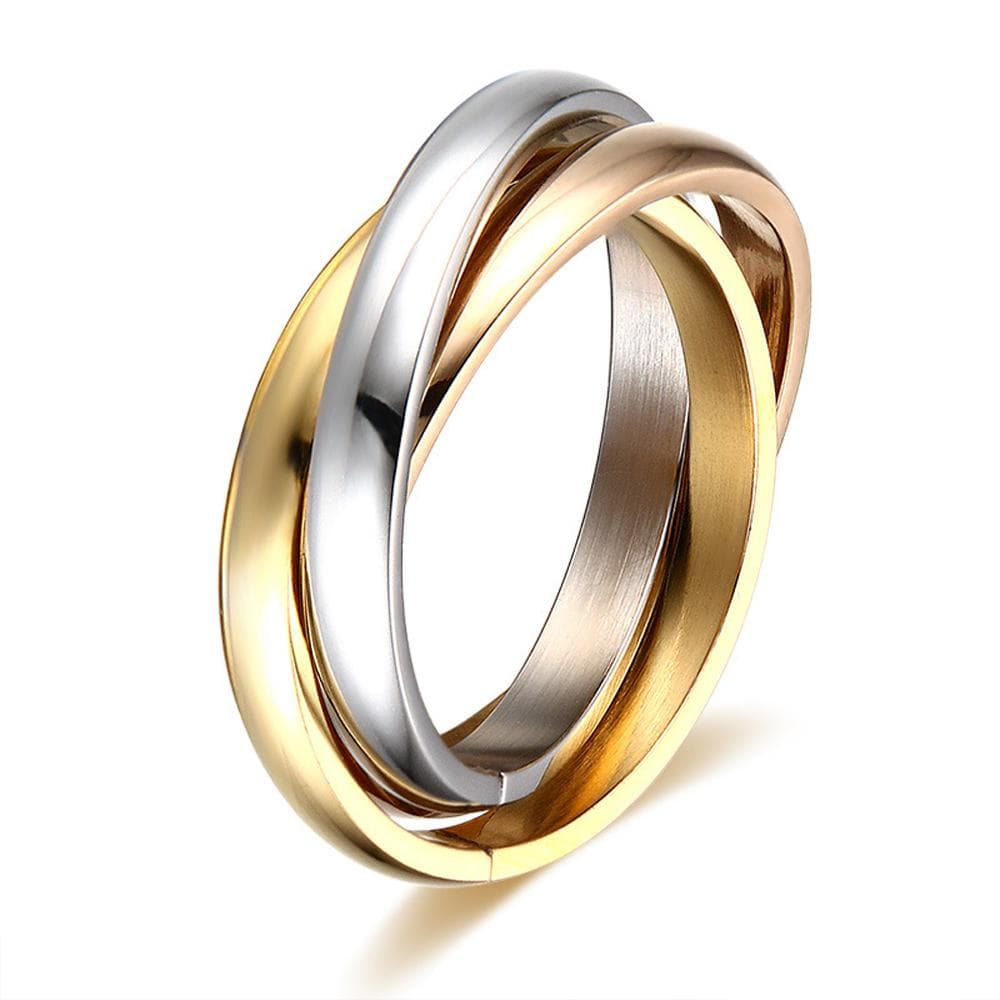 Customize Jewelry 3 Finger Ring Sets For Women Stainless Steel Wedding Engagement Ring Personalized 8