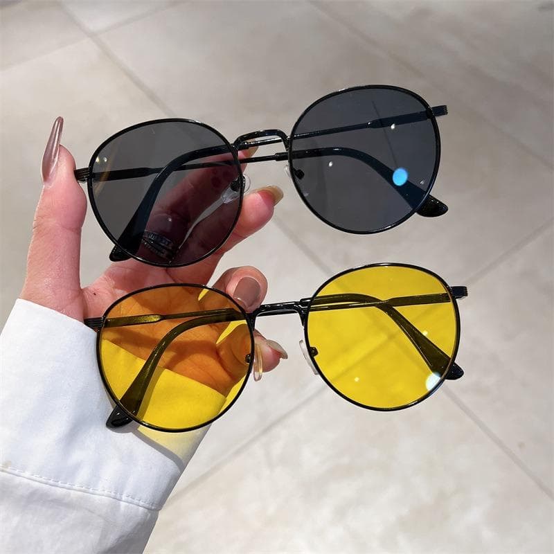 1/2pcs Retro Round Glasses Fashionable Unisex Frame for Driving Daily Life Stylish Accessories