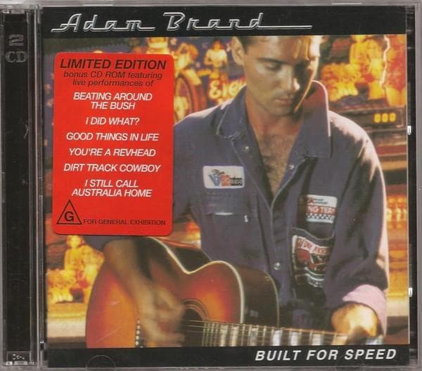 CD ADAM BRAND - Built for Speed+Bonus Disc 334855 Compass Bros., 2002 Australia Country Used