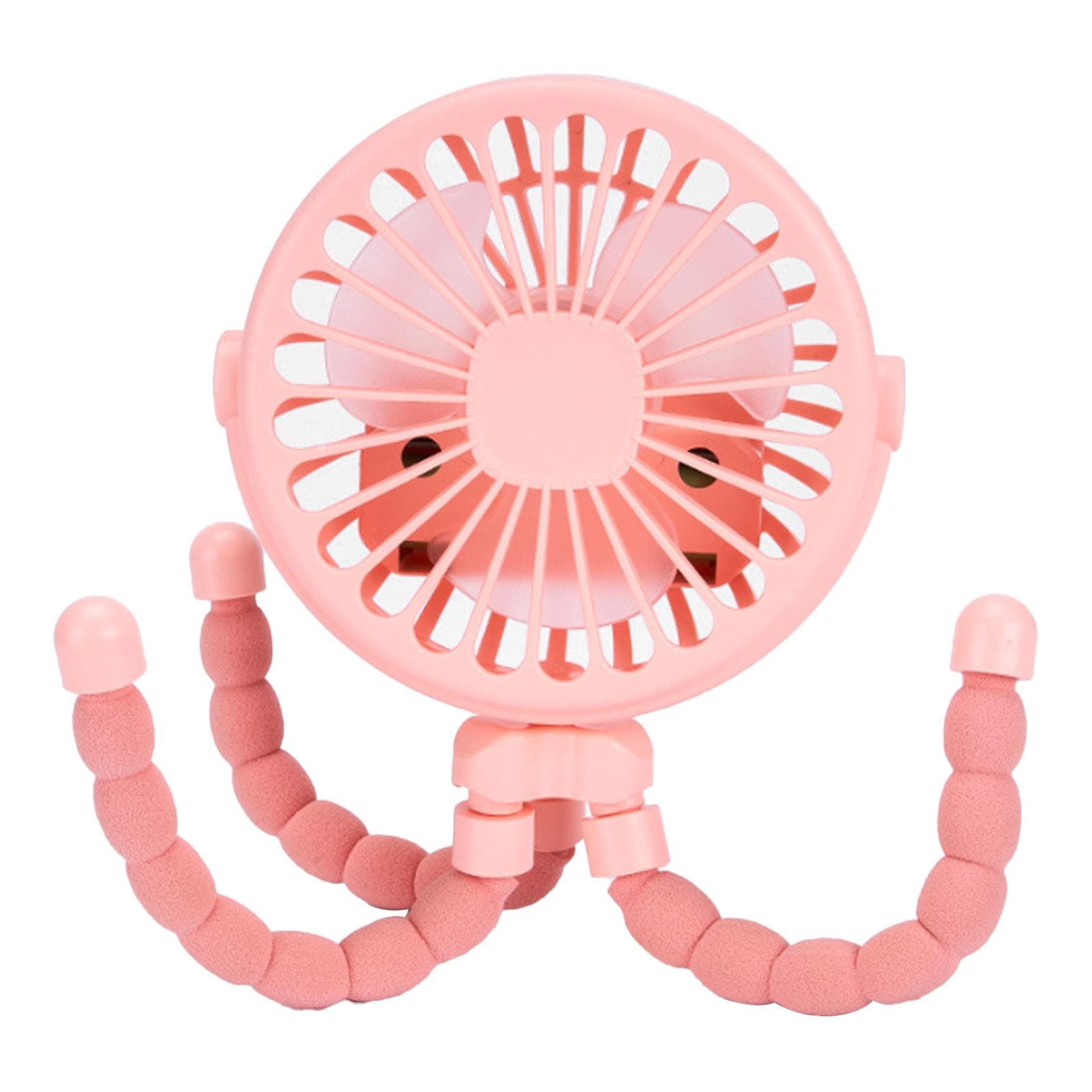 Stroller Fan Battery Operated Flexible Tripod Clip On Fan Silent Baby Car Fan Portable Compact pink