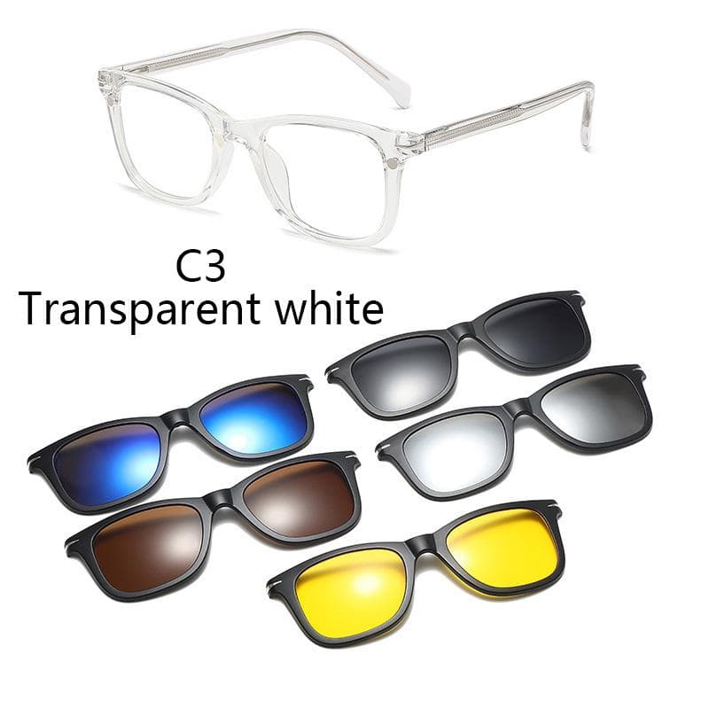 Magnetic Clip-on Sunglasses Multiple Lenses Colorful Tinted For Nearsightedness UV Protection SHOW AS PICTURE