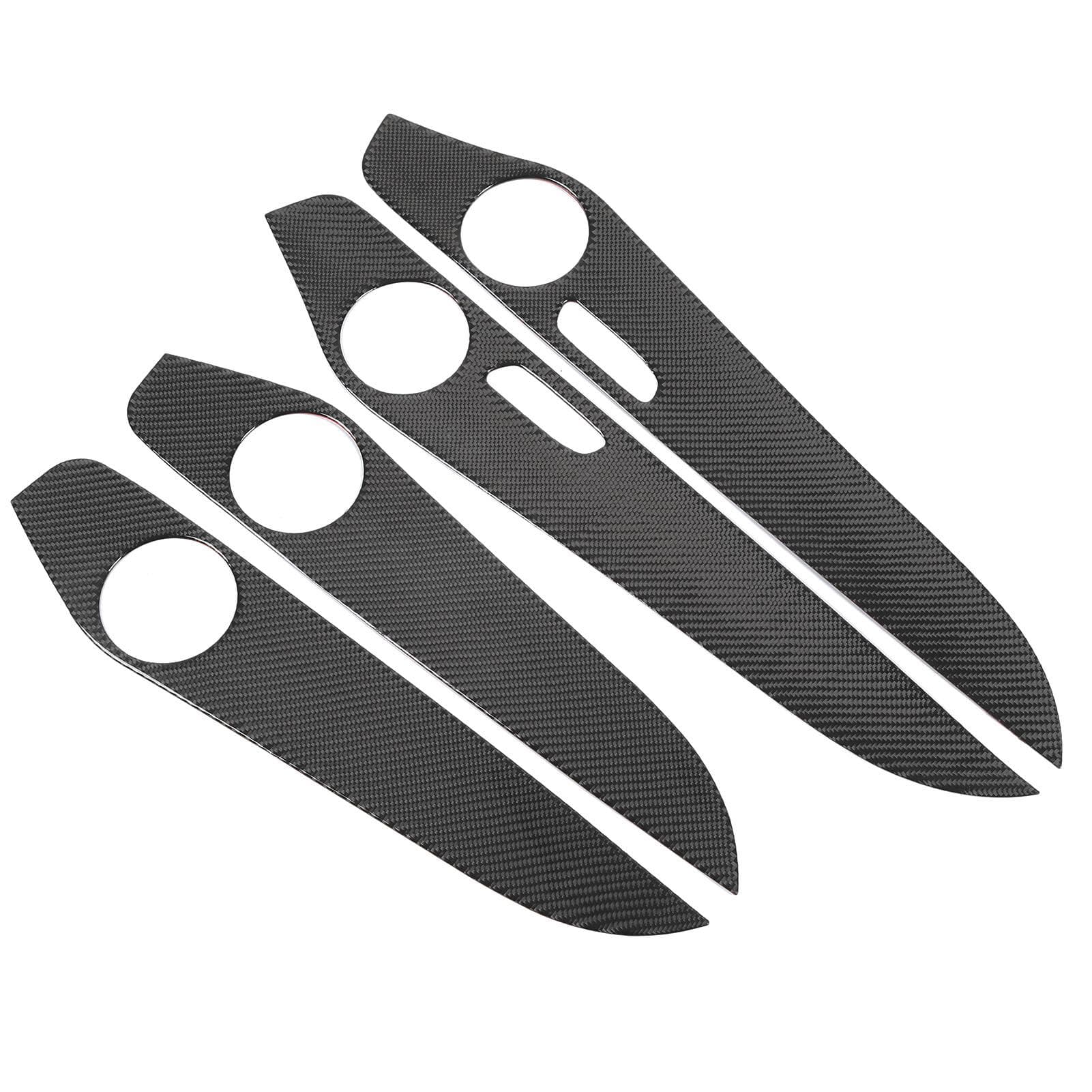 4 Pcs Car Inner Door Panel Cover Glossy Carbon Fiber Interior Door Speaker Decor Cover Replacement