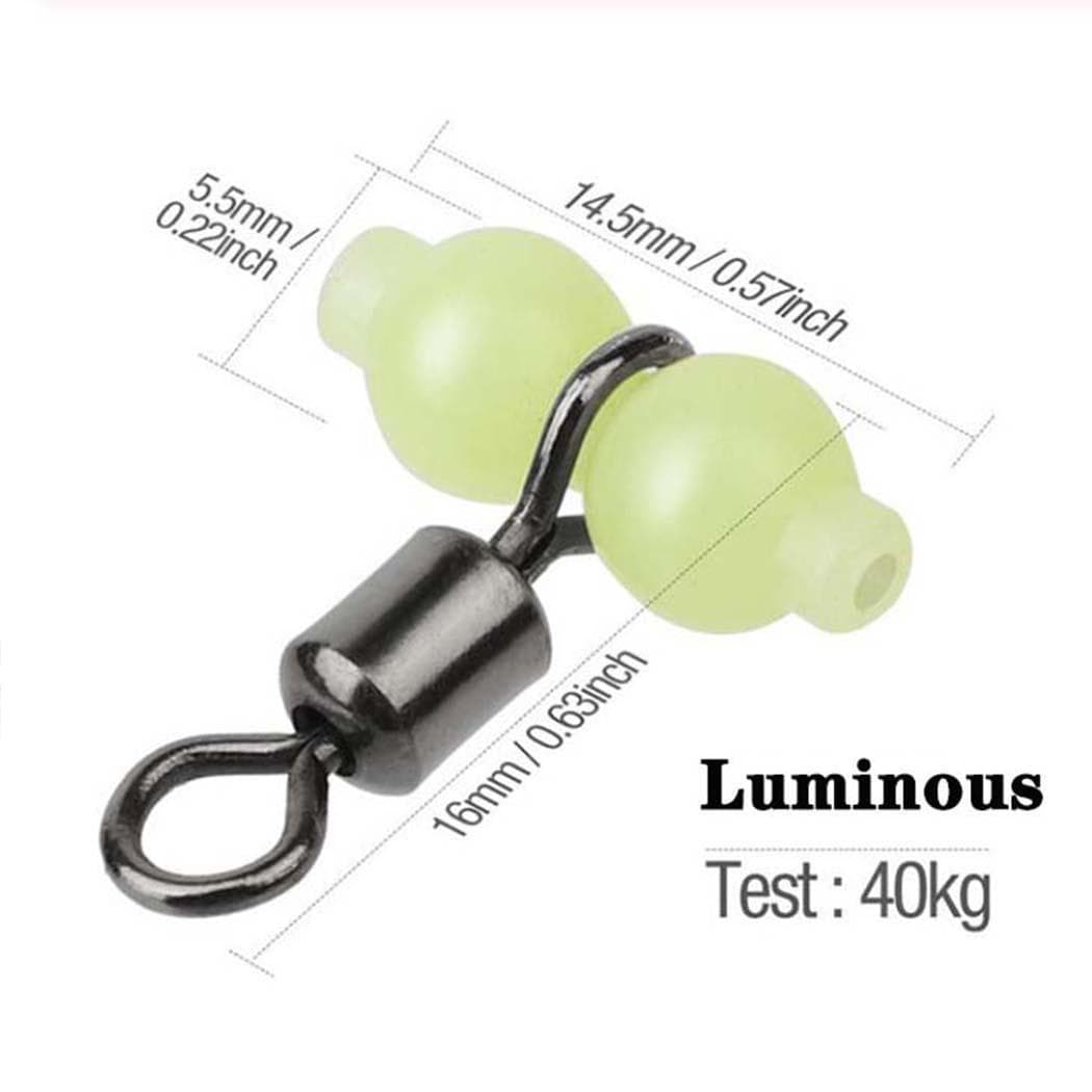 10Pcs Luminous Rolling Swivels Fishing Swivels Sea Fishing Accessories Hook Connector Rolling Swivels 3-way Swivels 10pcs