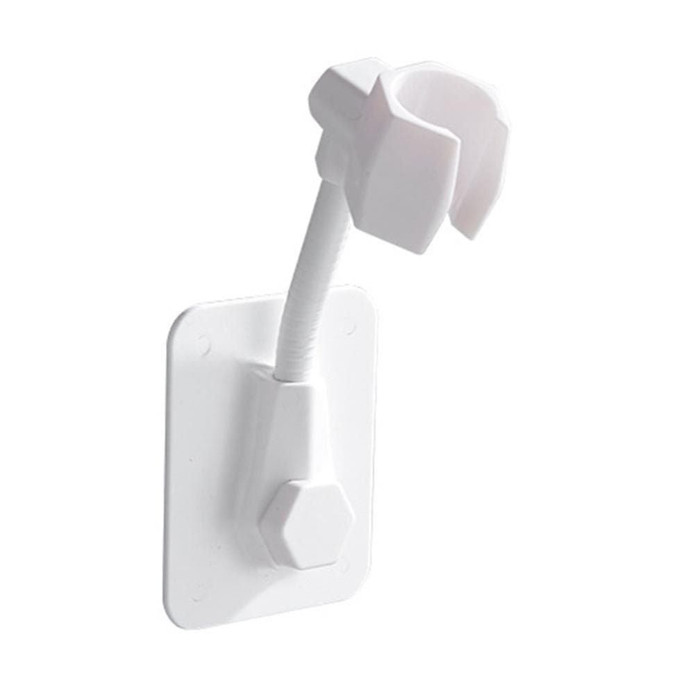 Bathroom Self Adhesive Shower Adjustable Head Bracket Shower Head Fixing Stand Holder Wall Mounted Sprinkler Shower Head Rack white