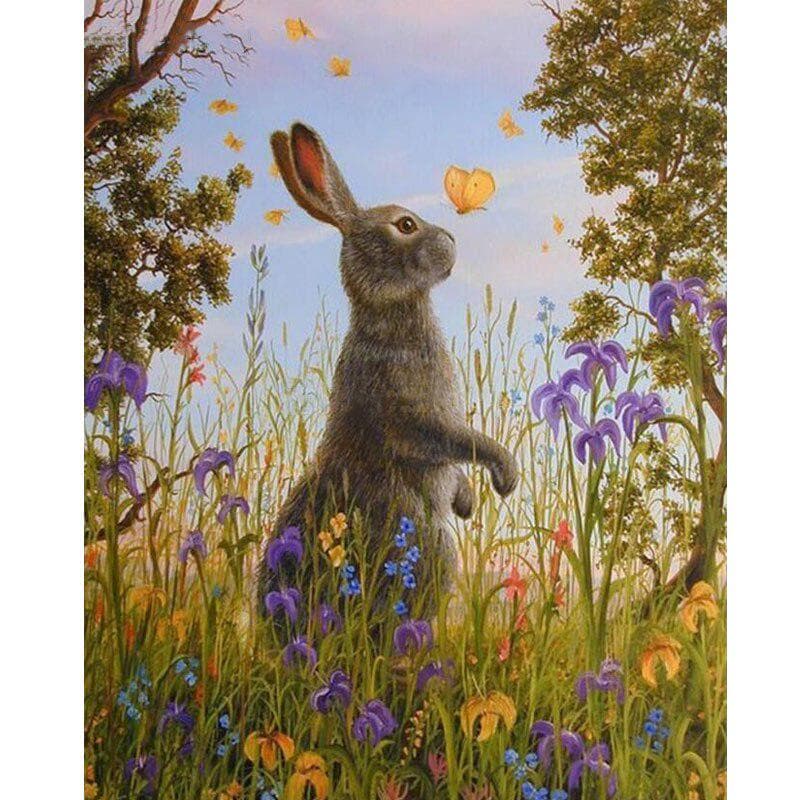 Diamond Embroidery Animals Full Round Cross Stitch Rabbit Painting with Diamonds Decoration for Home 20X30CM