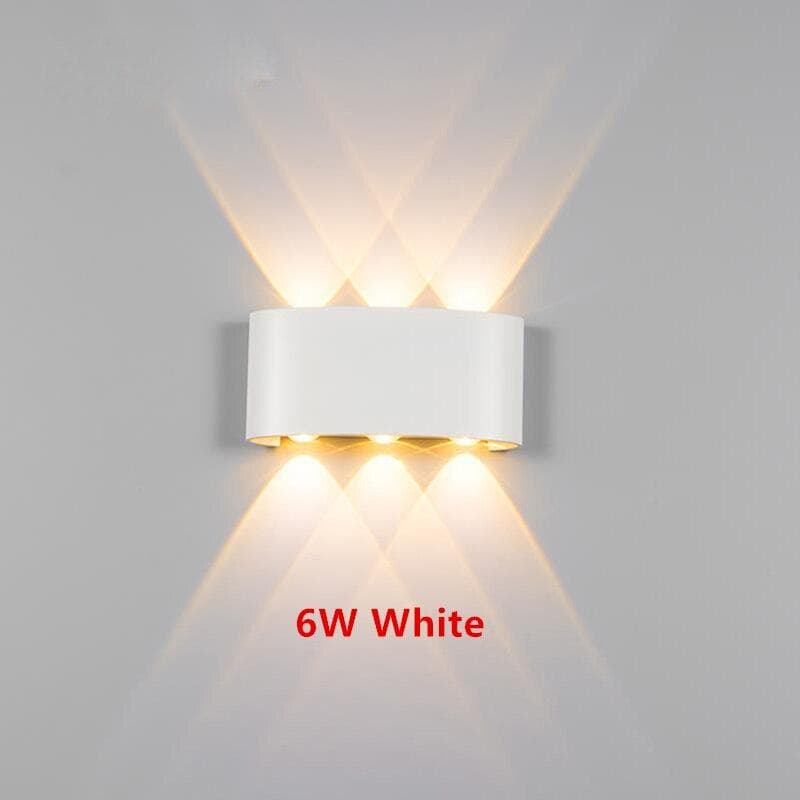 IP65 LED Wall Lamp Outdoor Waterproof Garden Lighting Aluminum AC86-265 Indoor Bedroom Living Room Stairs Wall Light HMKH YSXX 6W/white light white