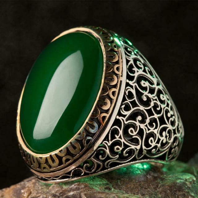 2023 New Inlaid Red Emerald Men's Ring Turkey Retro Domineering Personality Ring To Attend The Banquet High-quality Jewelry 8