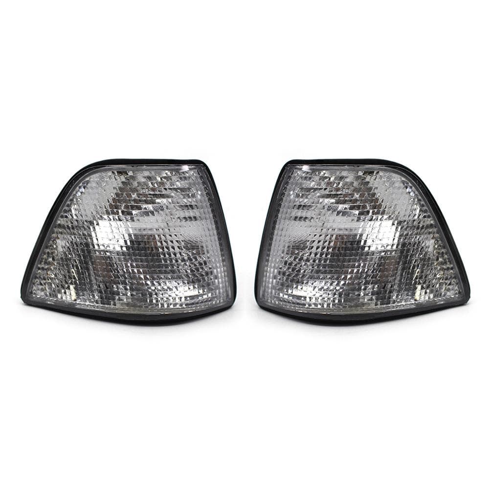 A Pair of Turn Signal Light With White Lens Replacement For BMW E36 318i 328i M3 Left & Right