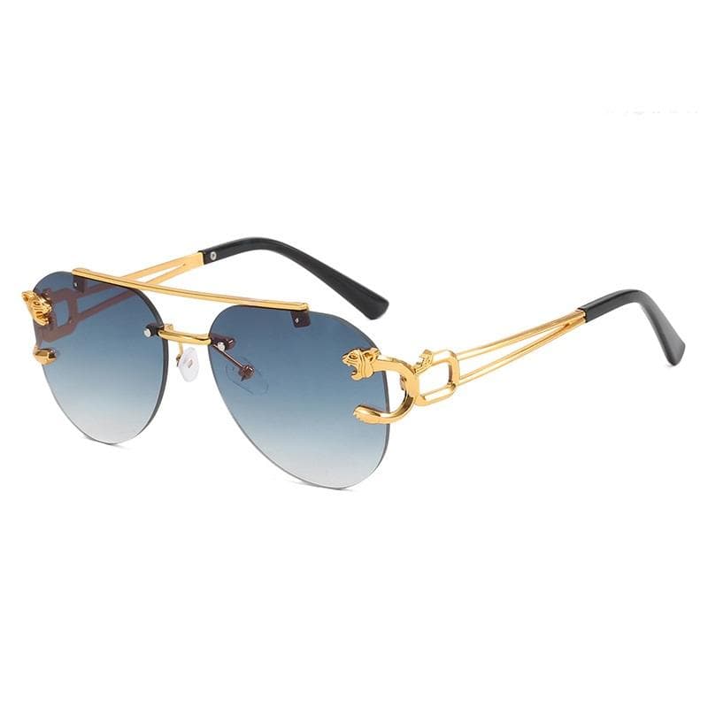 New Rimless Pilot Sunglasses Women Men UV400 Retro Vintage Fashion Shades Oculos De Sol Feminino Brand Sun Glasses Gold