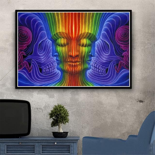 Alex Grey Psychedelic Trippy Tree Life PicturesWall Art Canvas Prints Painting Bedroom Abstract Poster Modern Home Decoration 60X80cm Unframed