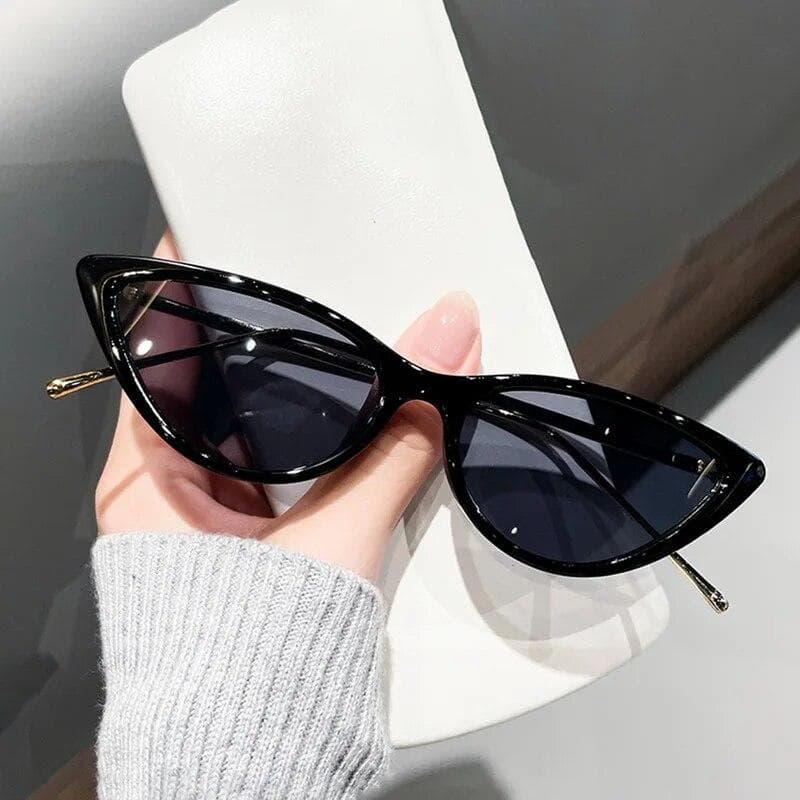 Retro Cat Eye Sunglasses Small Triangle UV400 Sun Shades Glasses Vintage Hip Hop Eyeglasses Women Female Trendy Eyewear Glasses