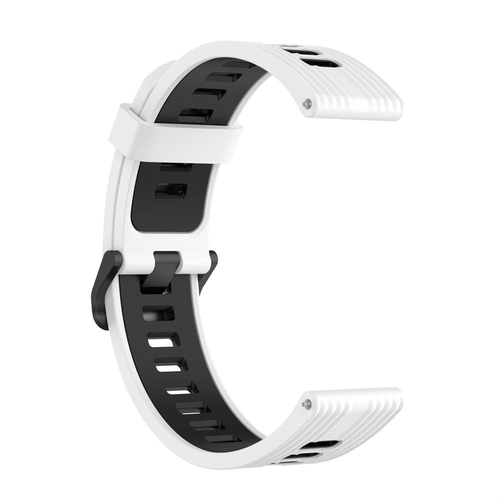 Silicone Replacement Straps Bands 22mm Soft Adjustable Wristband Compatible for Samsung Huami black white