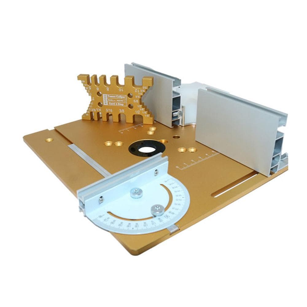 Set of 4 Router Table Insert Plate Aluminum Alloy Wood Milling Flip Board Trimming Machine Set of 4 gold