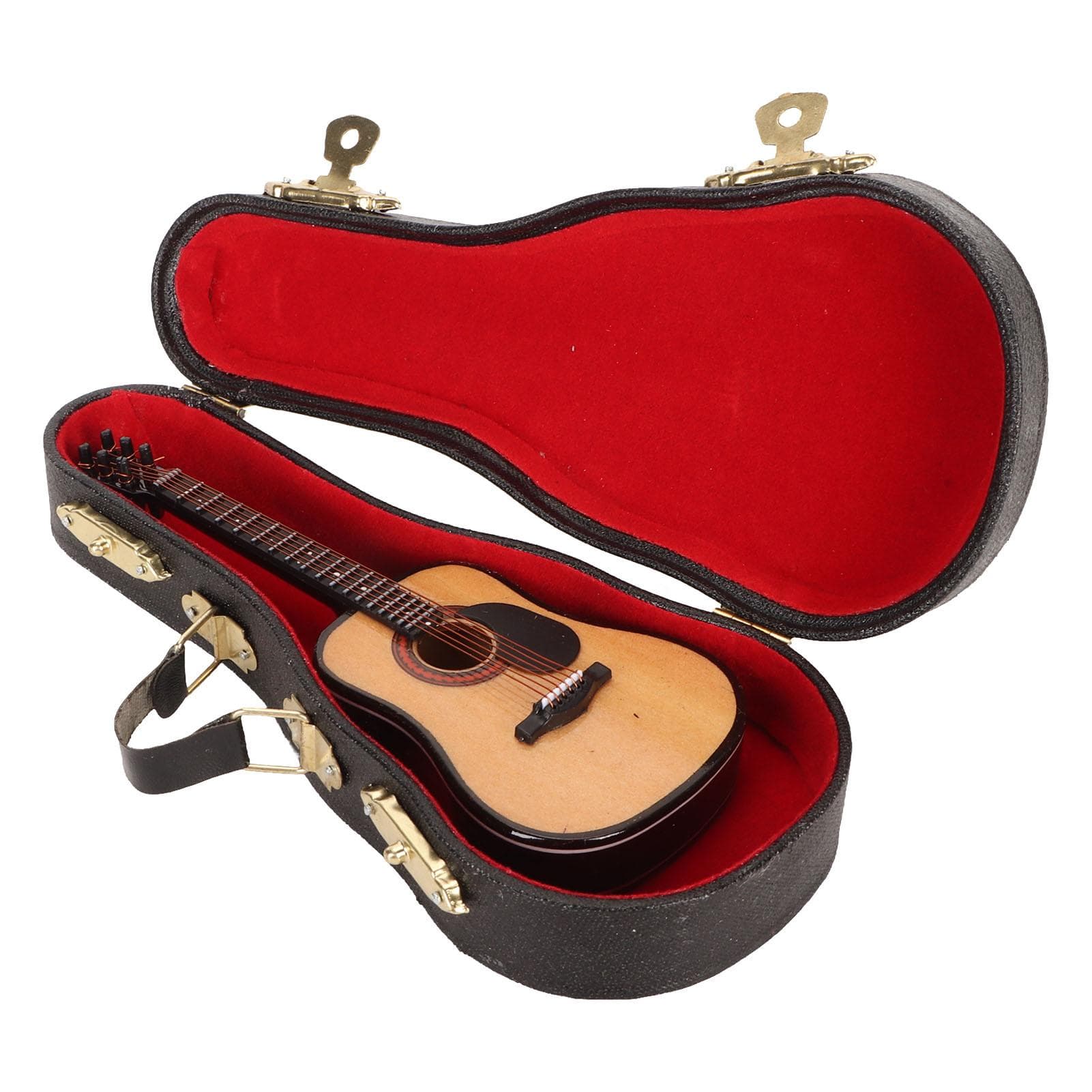 Miniature Wooden Guitar Model High Simulation Electric Guitar Mini Musical Instrument with Stand